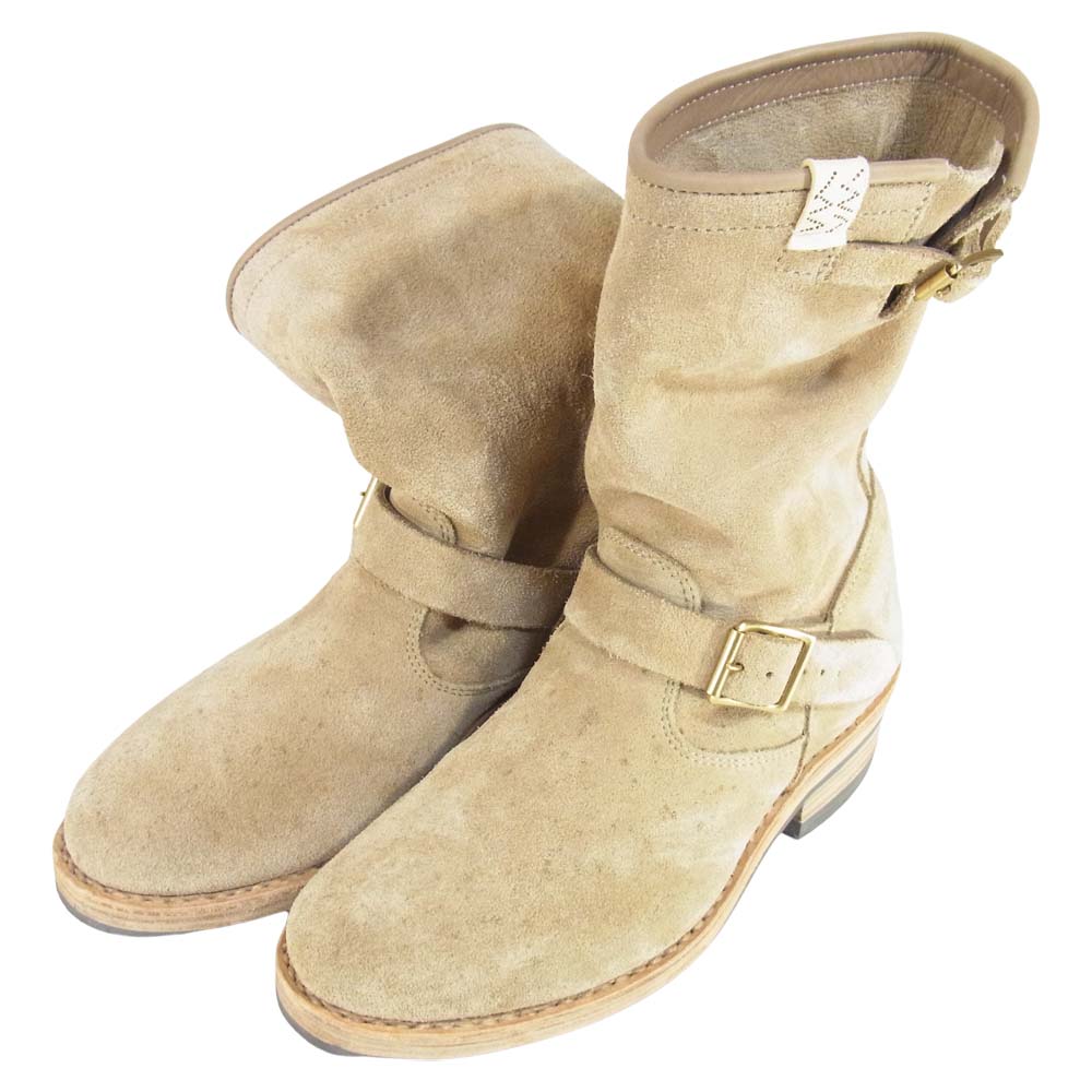 VISVIM ビズビム 0120102002007 T.W.O.-FOLK (SUEDE) スエード ブーツ ベルト ベージュ系 US8【中古】