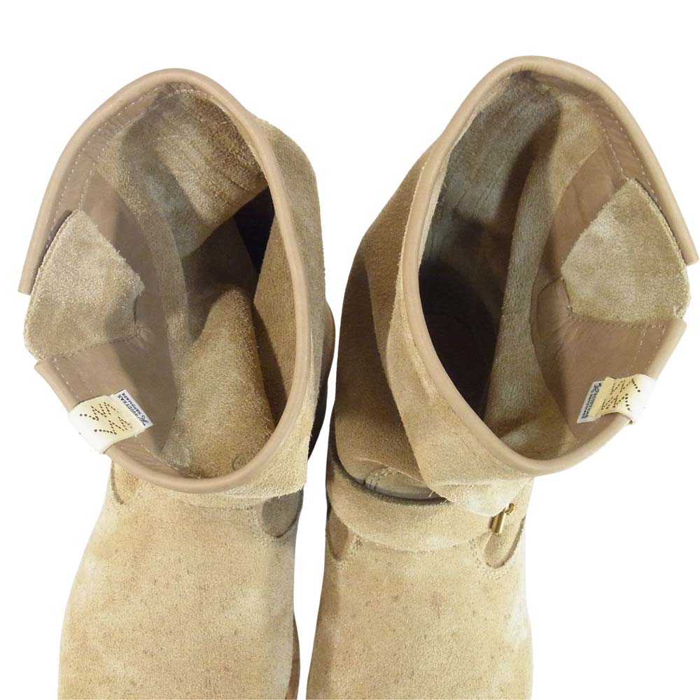 VISVIM ビズビム 0120102002007 T.W.O.-FOLK (SUEDE) スエード ブーツ ベルト ベージュ系 US8【中古】