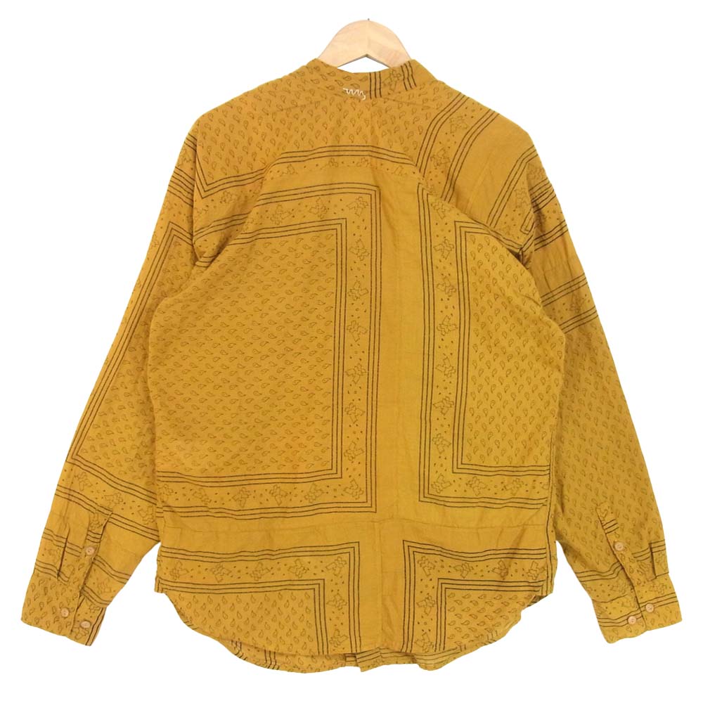 VISVIM ビズビム 120105011005 KAFKA L/S BANDANA P.W.(N.D.) バンダナ シャツ マスタード系 1【新古品】【未使用】【中古】