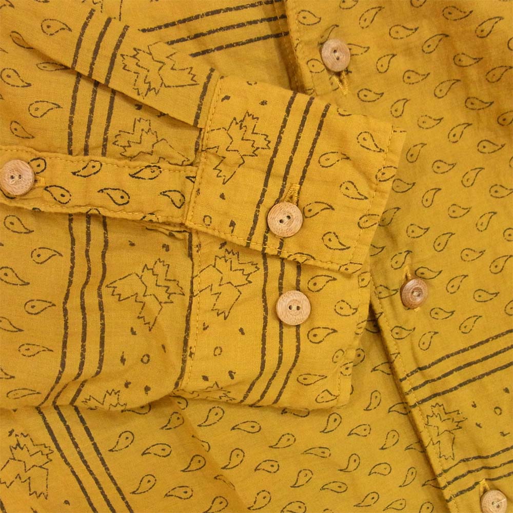 VISVIM ビズビム 120105011005 KAFKA L/S BANDANA P.W.(N.D.) バンダナ シャツ マスタード系 1【新古品】【未使用】【中古】