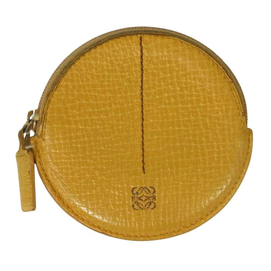 LOEWE ロエベ レザー コインケース イエロー系【中古】