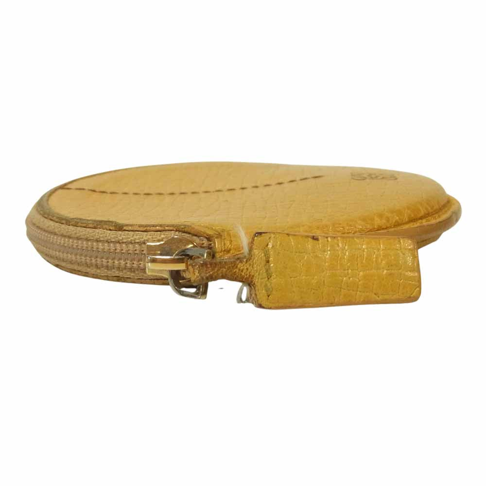 LOEWE ロエベ レザー コインケース イエロー系【中古】