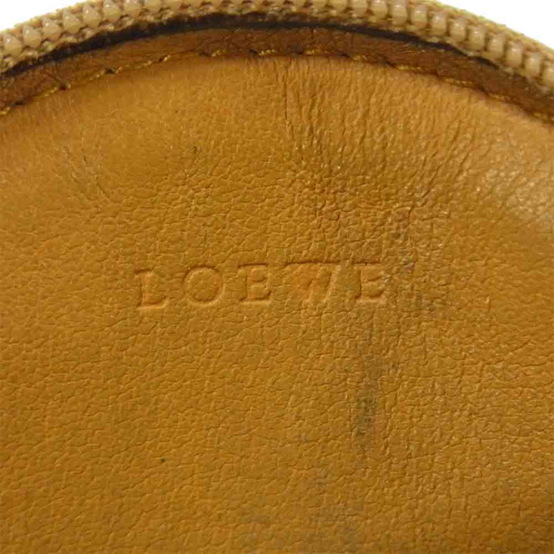 LOEWE ロエベ レザー コインケース イエロー系【中古】