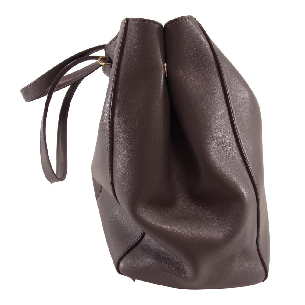 Anya Hindmarch アニヤ・ハインドマーチ スマイル レザー トート バッグ グレー系【中古】