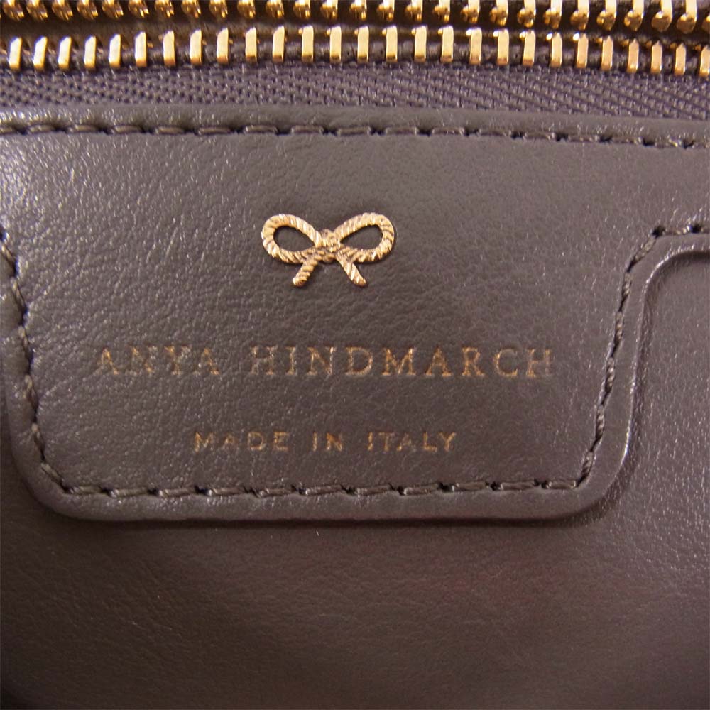 Anya Hindmarch アニヤ・ハインドマーチ スマイル レザー トート バッグ グレー系【中古】