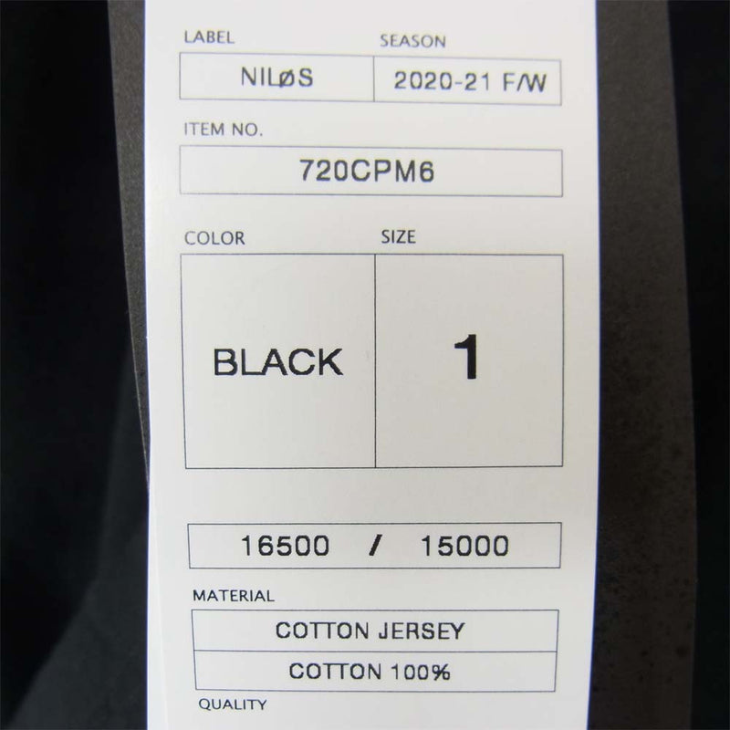 ニルズ 20AW 720CPM6 WING PRINT T-SHIRT ウィング プリント Tシャツ ブラック系 1【新古品】【未使用】【中古】