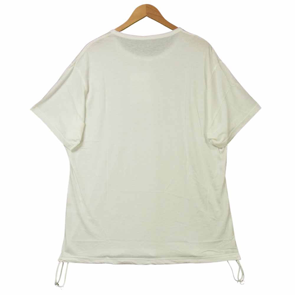 Yohji Yamamoto ヨウジヤマモト GN-T01-046 GroundY 30/ Modal Jersey ドローコード ビッグシルエット 半袖 Tシャツ ホワイト系 3【新古品】【未使用】【中古】
