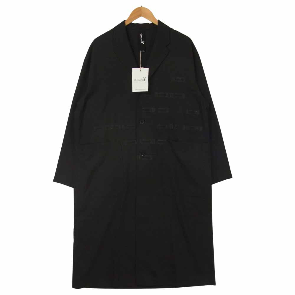 Yohji Yamamoto ヨウジヤマモト GR-J14-100 GroundY TW Gaberdine Tape Long Shirt Jacket バック ギャバジン テープ ロングシャツ ジャケット ブラック系 3【新古品】【未使用】【中古】