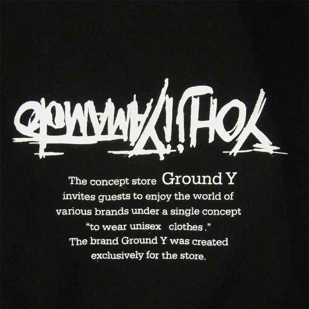 Yohji Yamamoto ヨウジヤマモト GroundY GA-T75-079 Upside Down LOGO Side Zipper Hoodie ジップ パーカー ブラック系 3【新古品】【未使用】【中古】