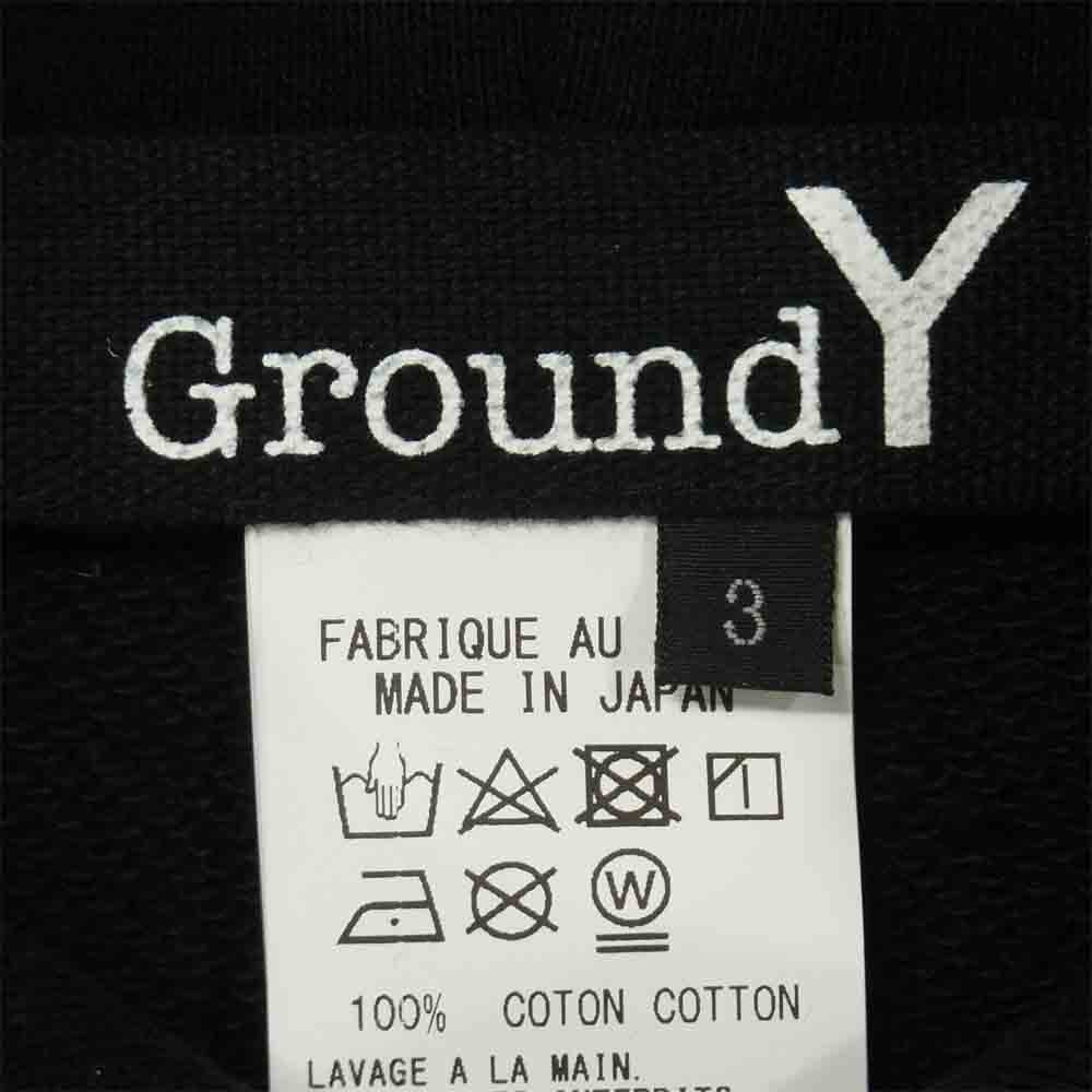 Yohji Yamamoto ヨウジヤマモト GroundY GA-T75-079 Upside Down LOGO Side Zipper Hoodie ジップ パーカー ブラック系 3【新古品】【未使用】【中古】