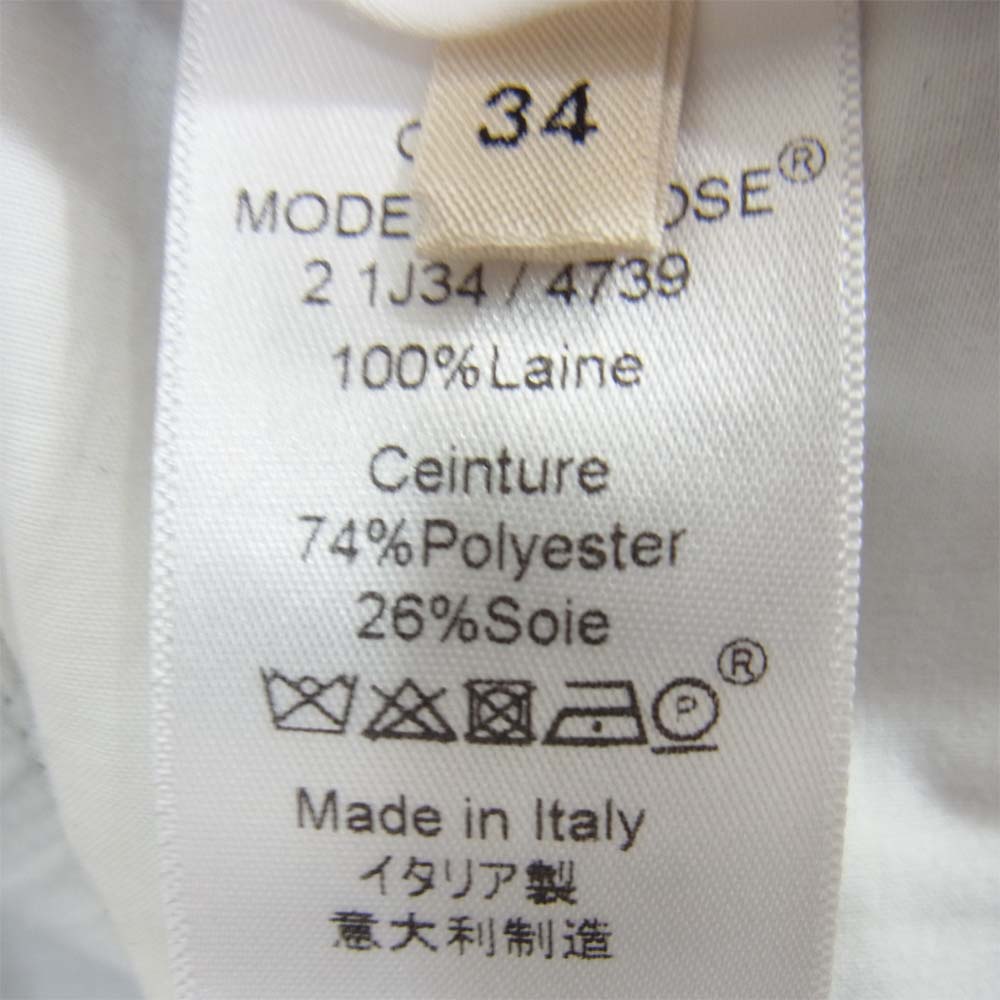 CELINE セリーヌ ウール スラックス パンツ ブラック系 34【中古】