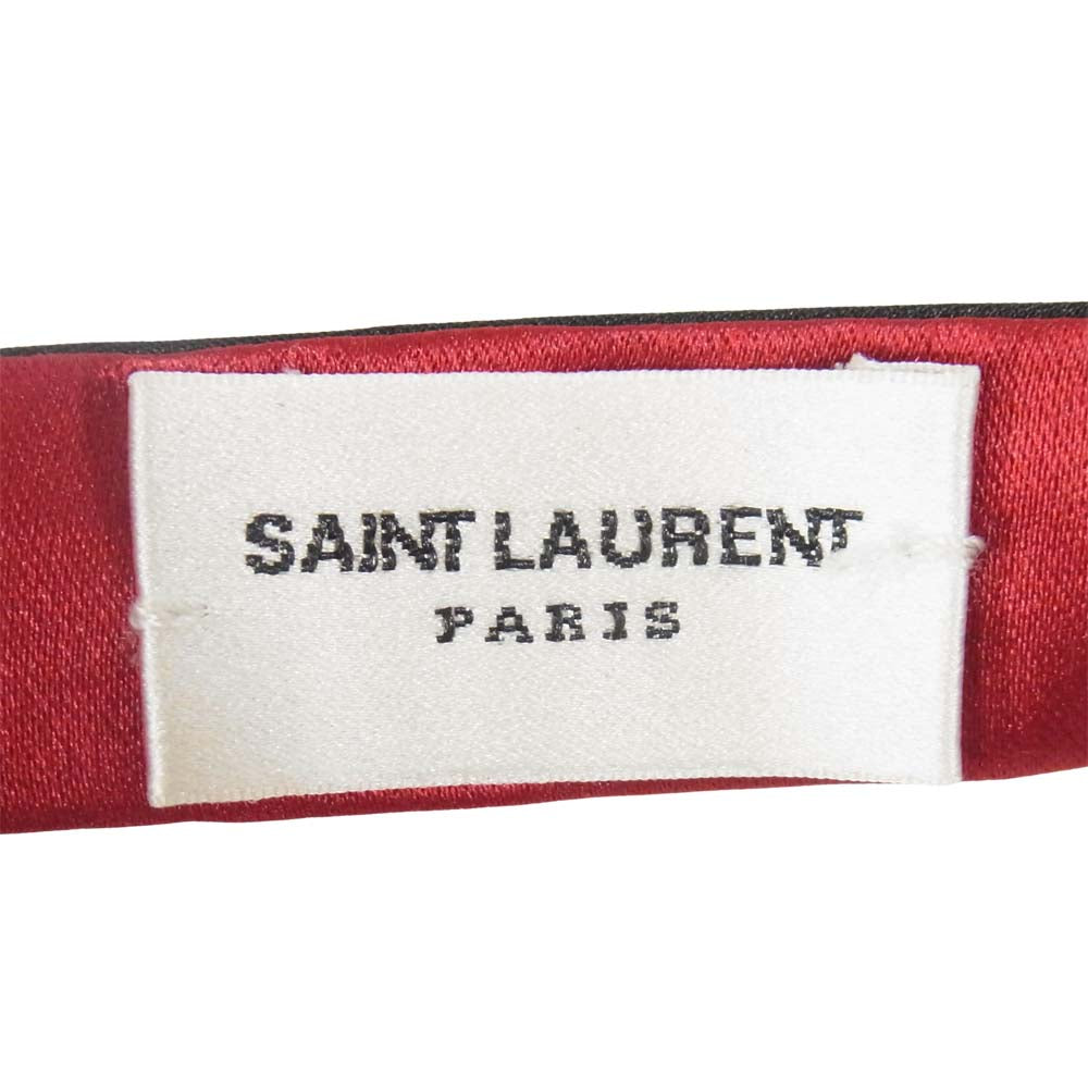 SAINT LAURENT サンローラン ボウタイ ネクタイ シルク100％ 変形リボン イタリア製 エンジ系【中古】