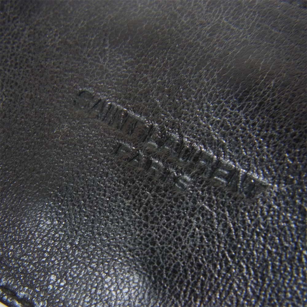 SAINT LAURENT サンローラン 314569 BORON 2連 スタッズ レザー ブレスレット バングル ブラック系【中古】