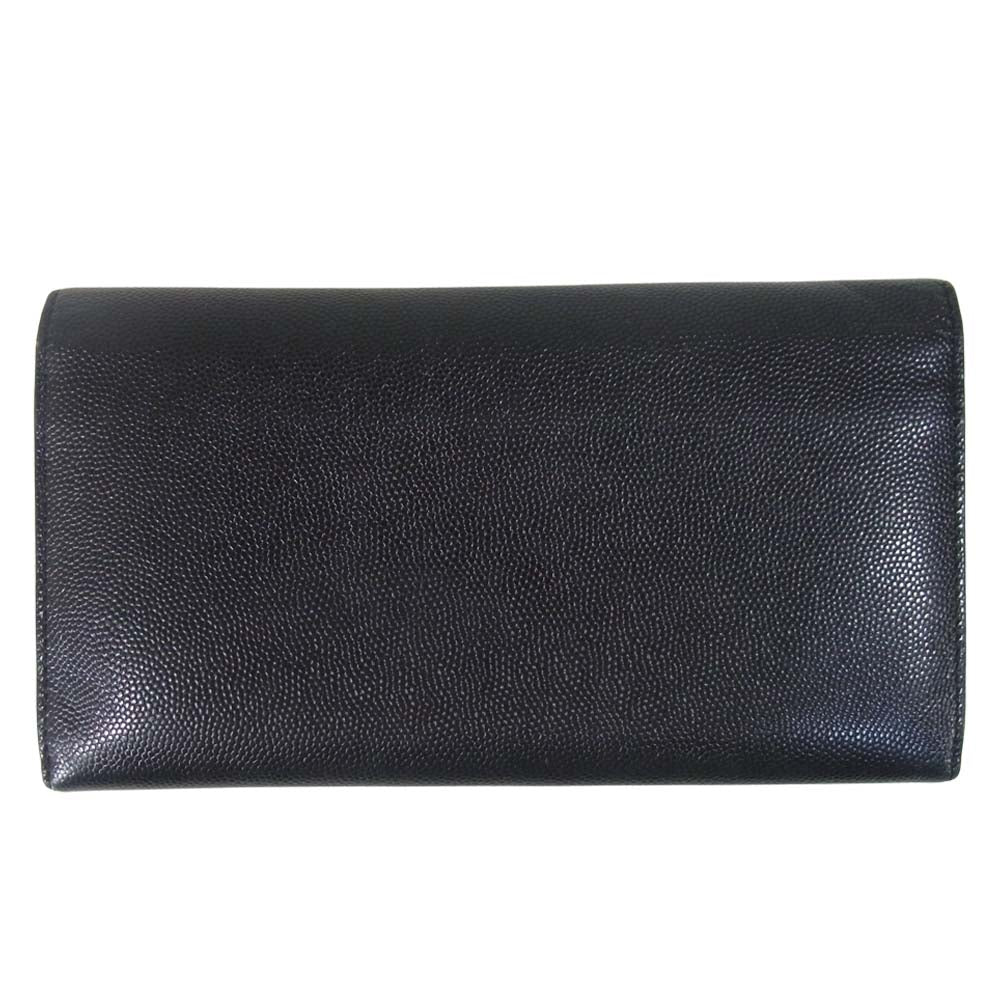 SAINT LAURENT サンローラン スタッズ 二つ折り 長財布 ウォレット 二つ折り財布 ブラック系【中古】