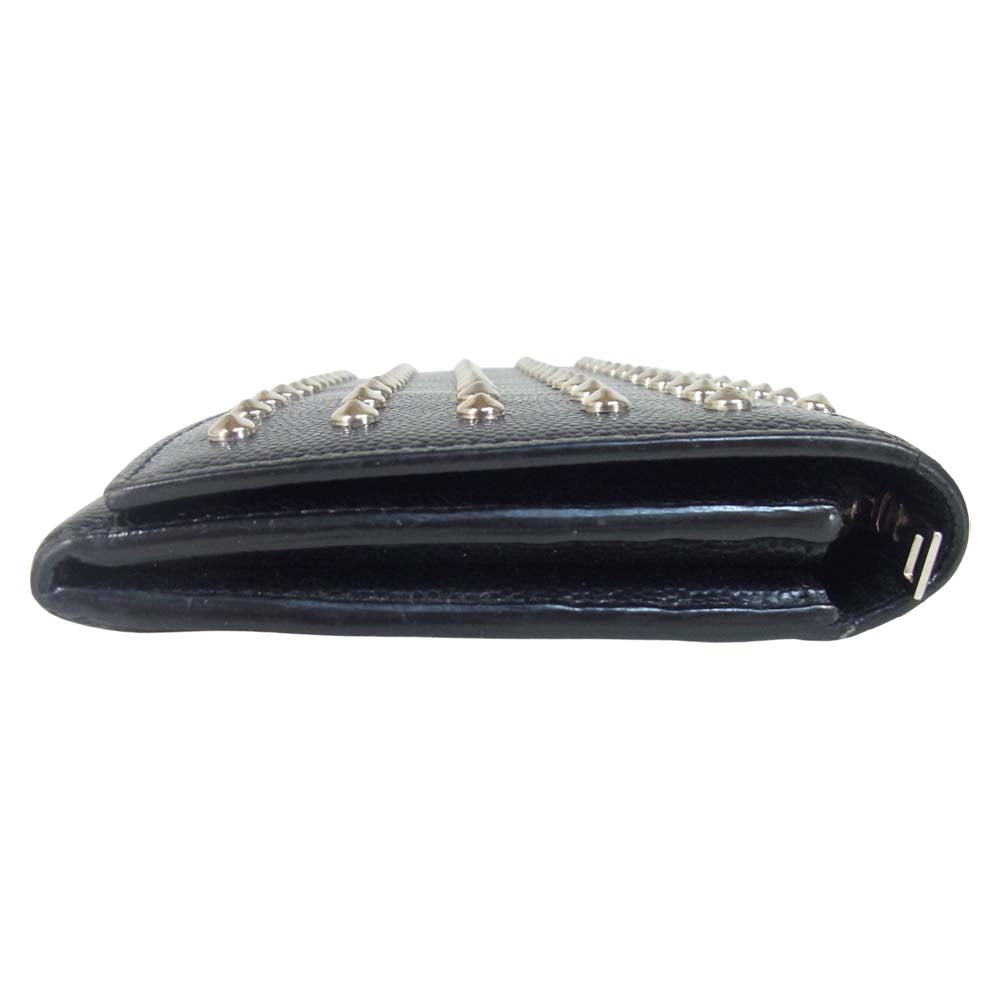 SAINT LAURENT サンローラン スタッズ 二つ折り 長財布 ウォレット 二つ折り財布 ブラック系【中古】