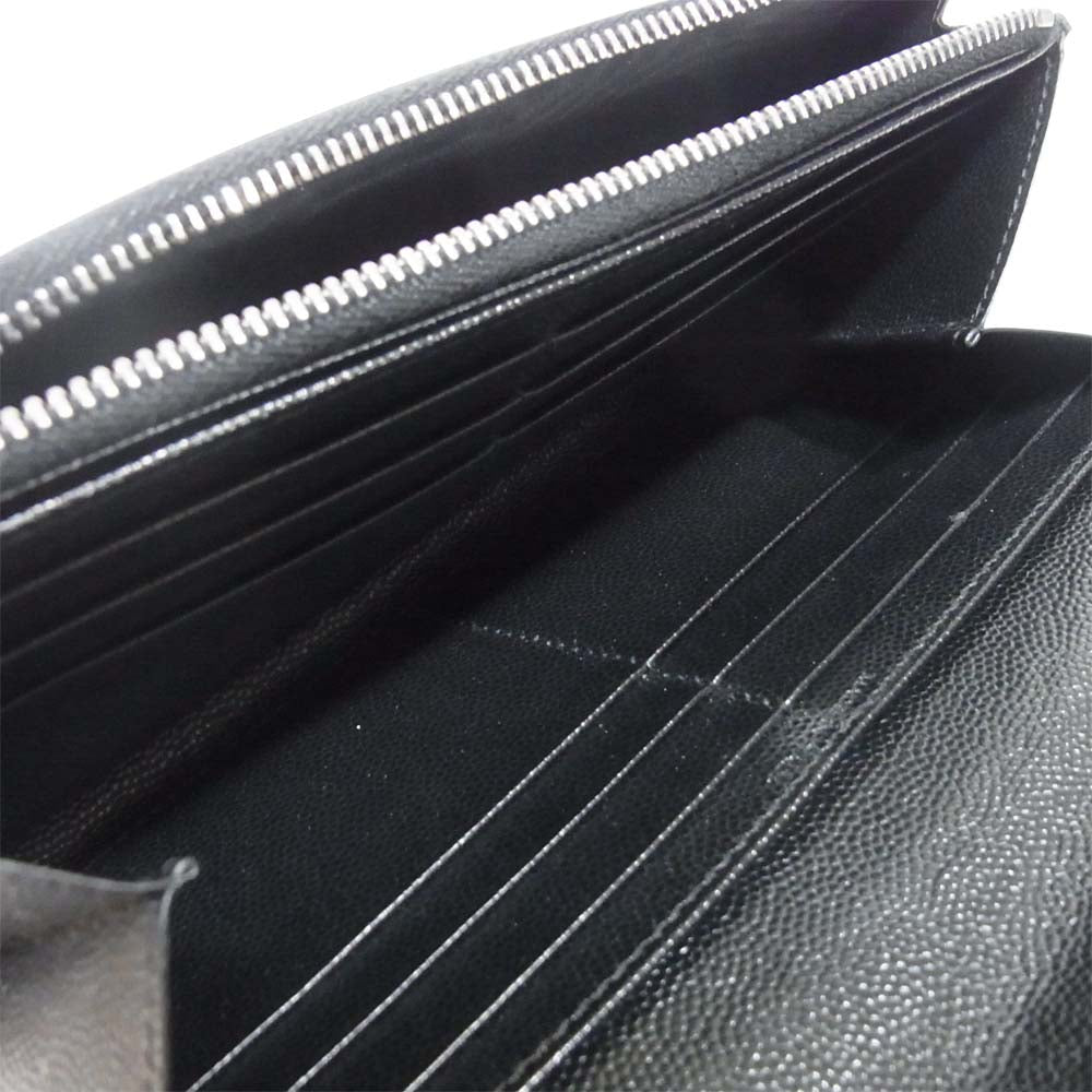 SAINT LAURENT サンローラン スタッズ 二つ折り 長財布 ウォレット 二つ折り財布 ブラック系【中古】