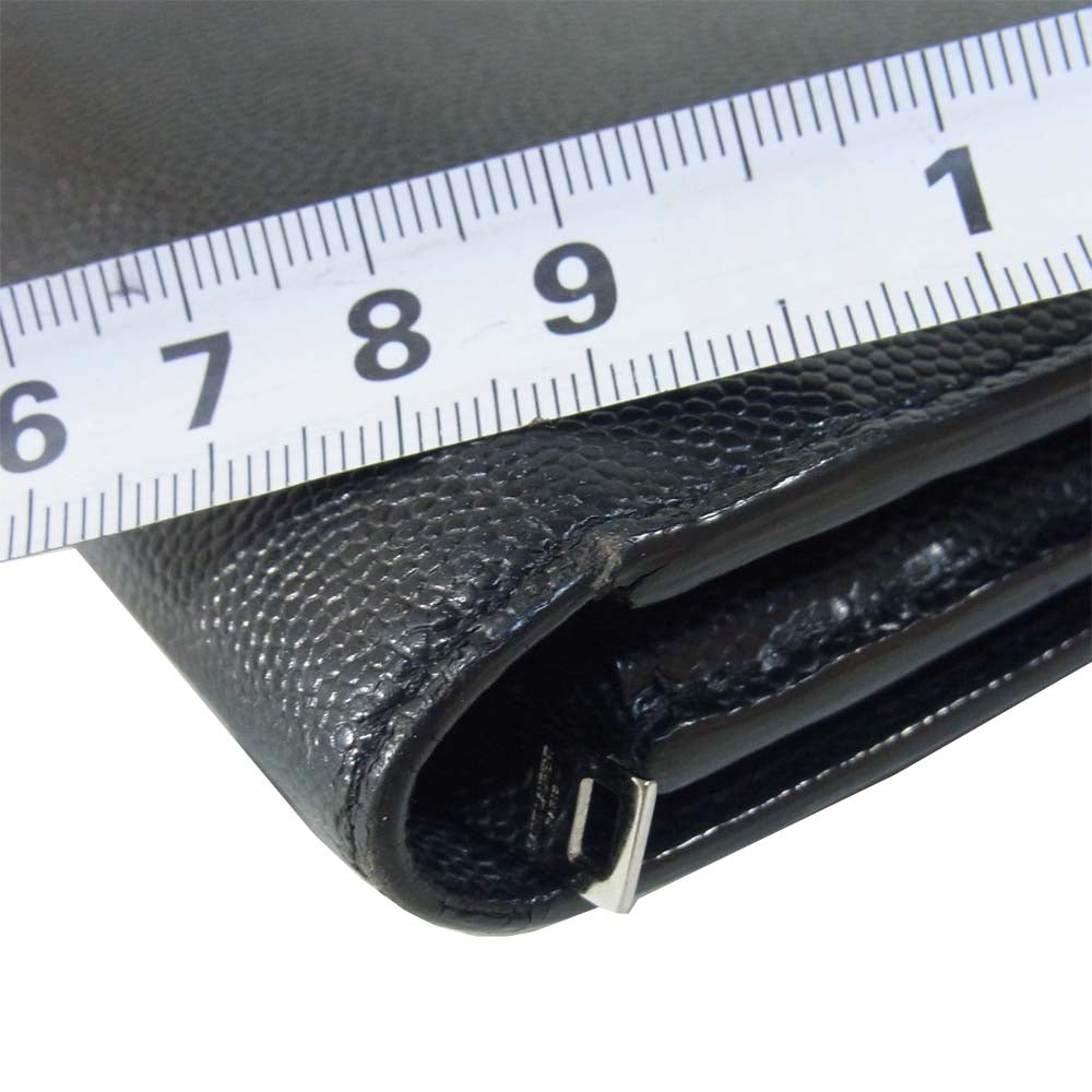 SAINT LAURENT サンローラン スタッズ 二つ折り 長財布 ウォレット 二つ折り財布 ブラック系【中古】