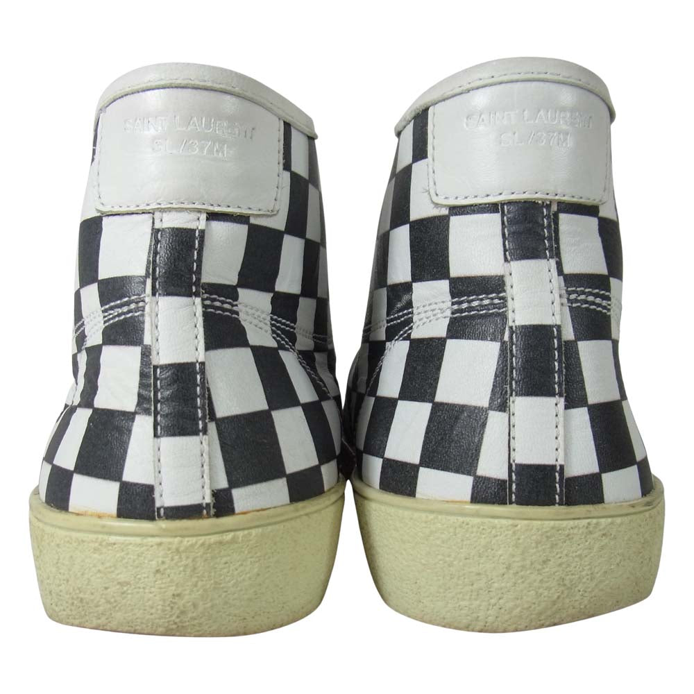 SAINT LAURENT サンローラン 16SS VU 418815 Court Classic Surf & Sound SL Checker チェッカー ハイカット スニーカー ブラック系 42【中古】