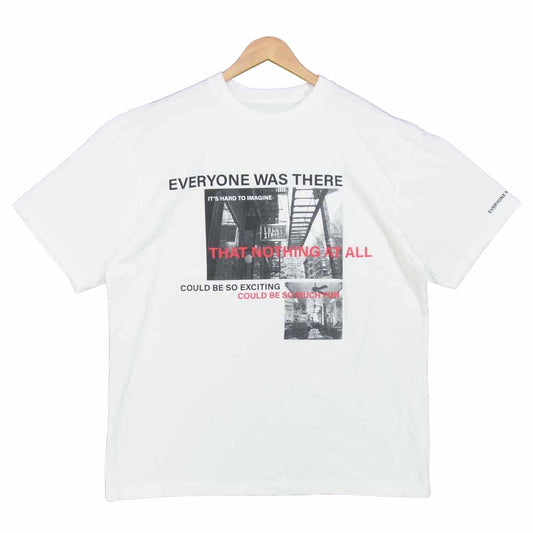 シークエル 21SS SQ-21SS-ST-01 T-SHIRT Tシャツ 半袖 日本製 コットン プリント ホワイト系 XL【美品】【中古】