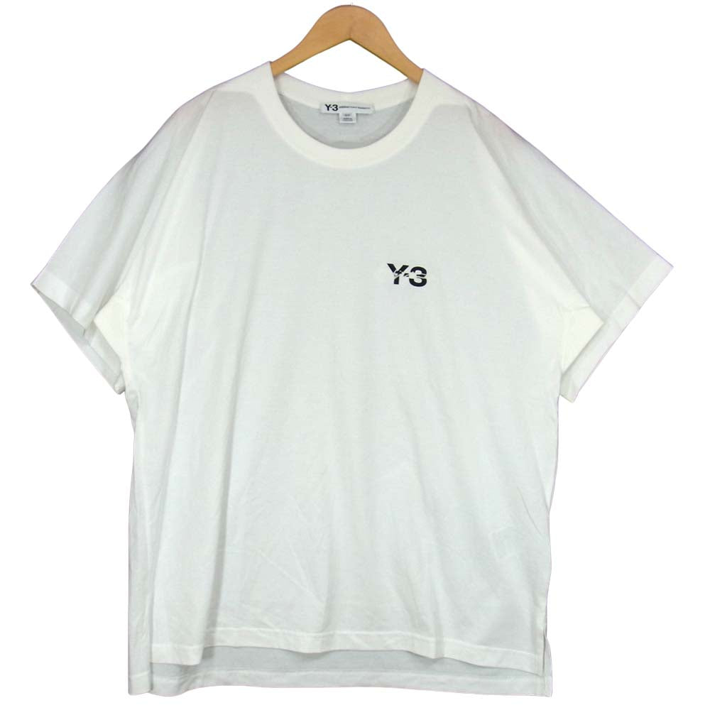 Yohji Yamamoto ヨウジヤマモト Y-3 ワイスリー DP0612 M SIGNTR SS TEE ロゴプリント刺繍 ビッグシルエット Tシャツ ホワイト系 M/M【美品】【中古】