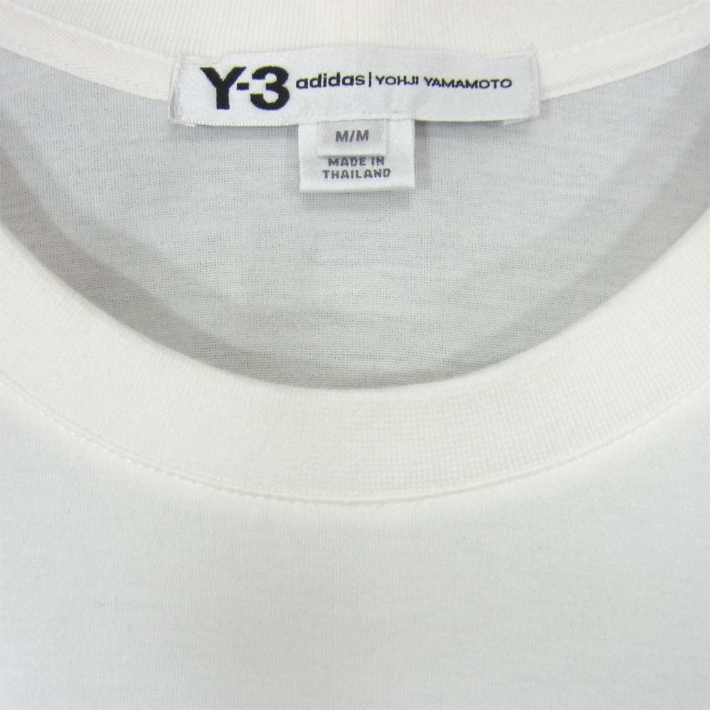 Yohji Yamamoto ヨウジヤマモト Y-3 ワイスリー DP0612 M SIGNTR SS TEE ロゴプリント刺繍 ビッグシルエット Tシャツ ホワイト系 M/M【美品】【中古】