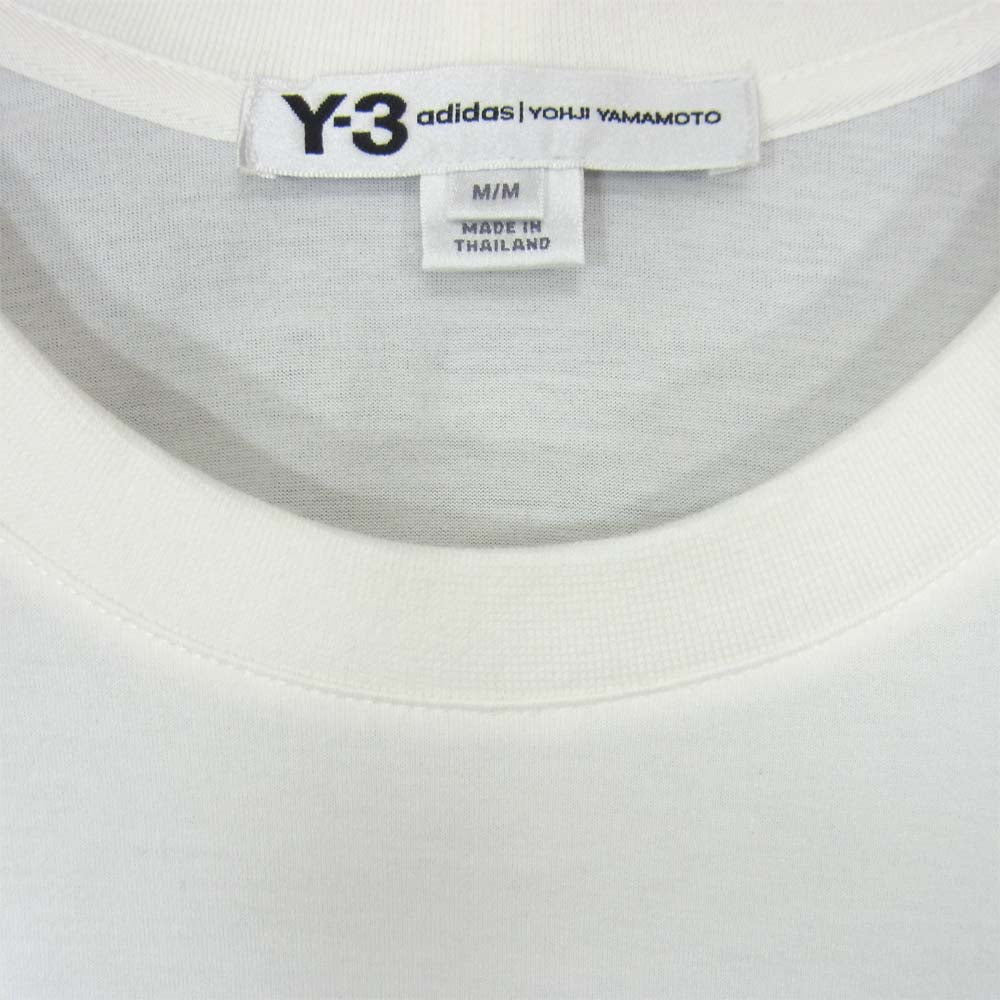 Yohji Yamamoto ヨウジヤマモト Y-3 ワイスリー DP0612 M SIGNTR SS TEE ロゴプリント刺繍 ビッグシルエット  Tシャツ ホワイト系 M/M【美品】【中古】