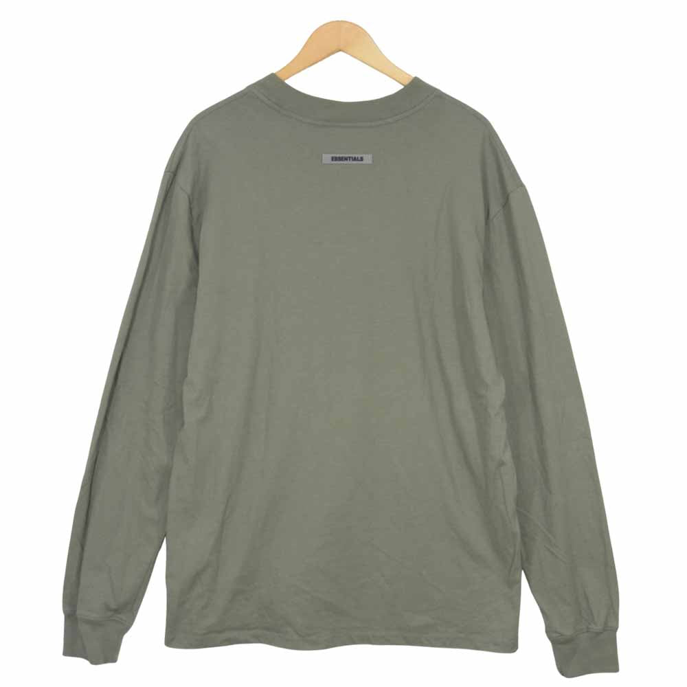 FEAR OF GOD フィアオブゴッド ESSENTIALS Boxy Long Sleeve T-Shirt Applique Logo エッセンシャル ボクシー ロングスリーブ アップリケ ロゴ Tシャツ グレー系 L【美品】【中古】