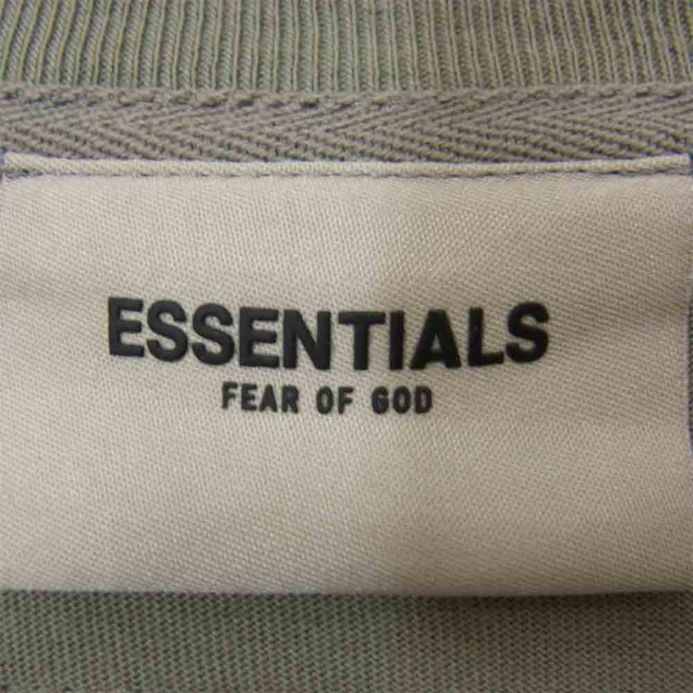 FEAR OF GOD フィアオブゴッド ESSENTIALS Boxy Long Sleeve T-Shirt Applique Logo エッセンシャル ボクシー ロングスリーブ アップリケ ロゴ Tシャツ グレー系 L【美品】【中古】