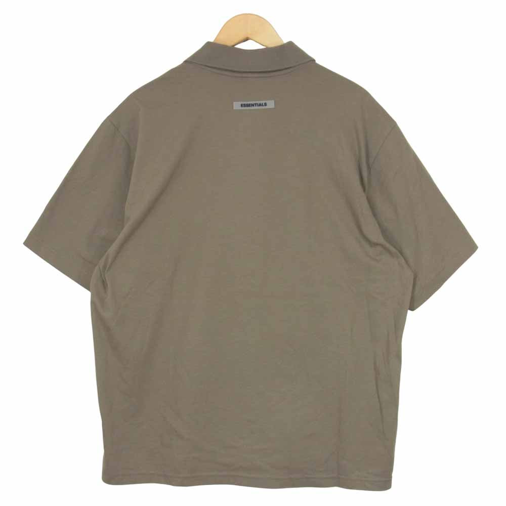 FEAR OF GOD フィアオブゴッド ESSENTIALS 20SS REFLECTIVE POLO SHIRT エッセンシャルズ リフレクティブ ポロシャツ カーキ系 M【美品】【中古】