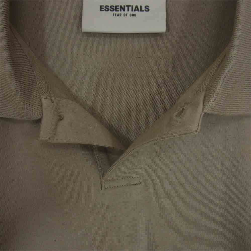 FEAR OF GOD フィアオブゴッド ESSENTIALS 20SS REFLECTIVE POLO SHIRT エッセンシャルズ リフレクティブ ポロシャツ カーキ系 M【美品】【中古】