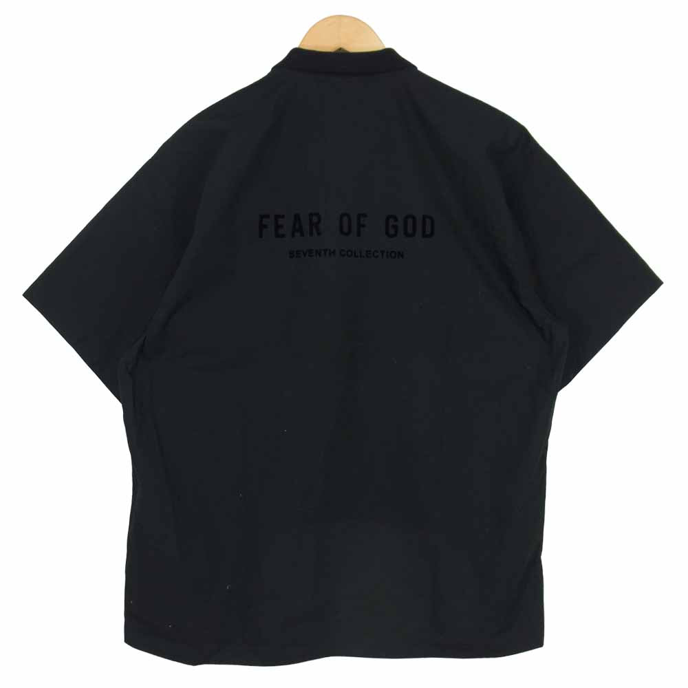 FEAR OF GOD フィアオブゴッド Seventh Collection. FG50-010 ポプリン ポロシャツ ブラック系 M【美品】【中古】