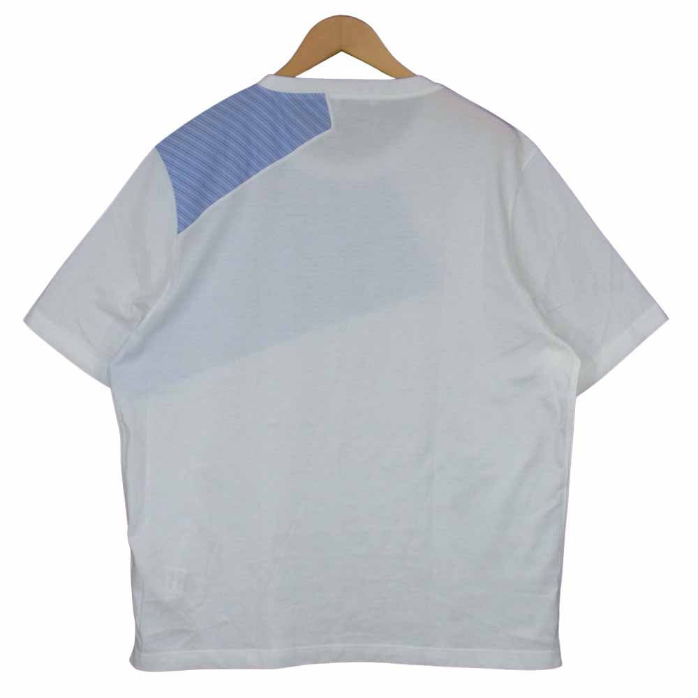 HERMES エルメス 国内正規品 ストライプ 切替 カットソー ホワイト系 XL【極上美品】【中古】