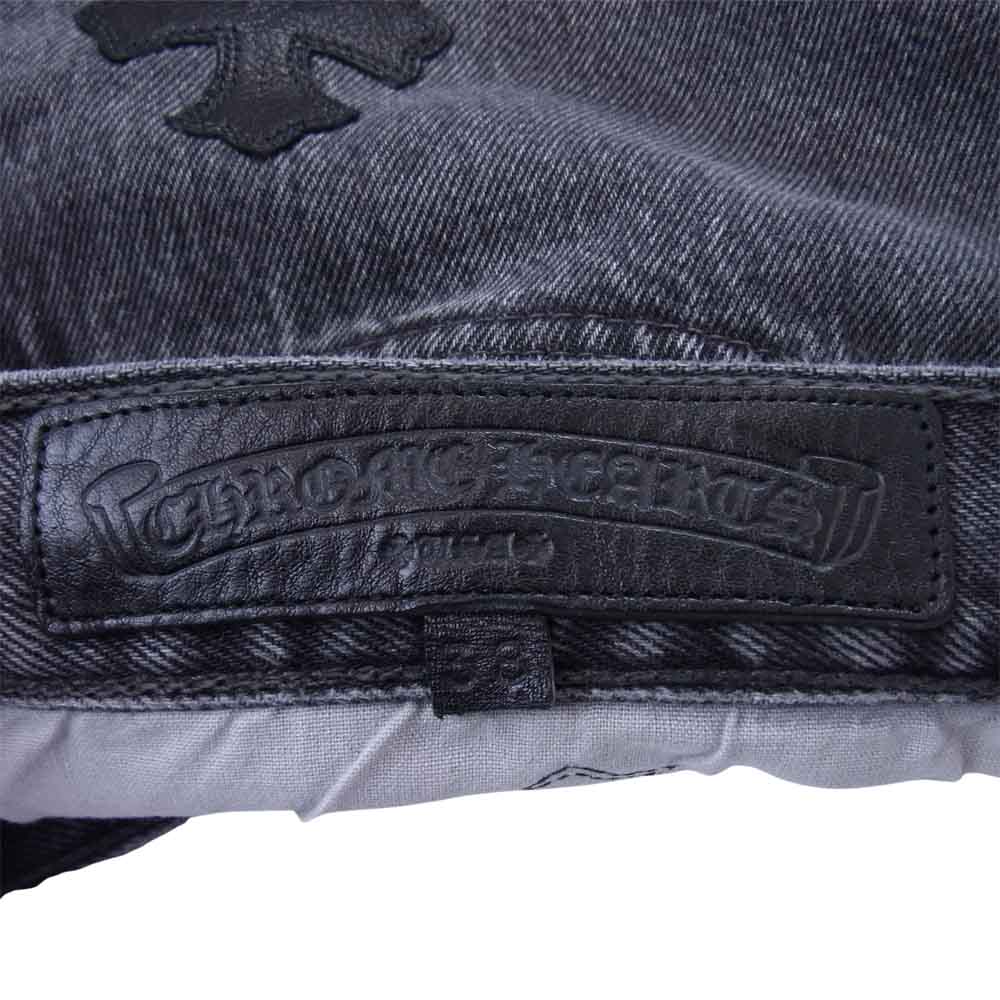 CHROME HEARTS クロムハーツ（原本無） LEVI'S リーバイス 501 レザークロスパッチ デニムパンツ ブラック系【美品】【中古】