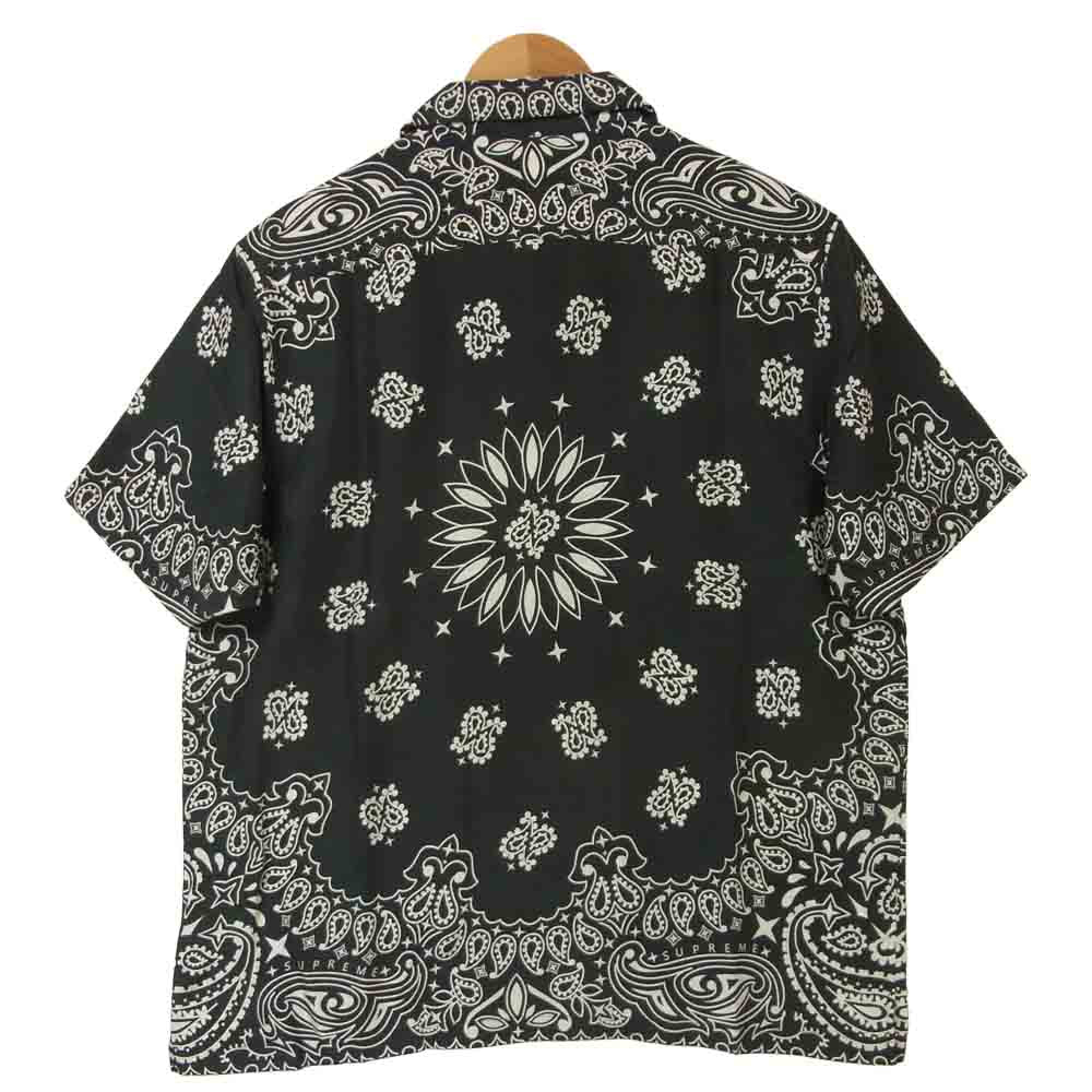 Supreme シュプリーム 21SS Bandana Silk S/S Shirt バンダナ シルク 半袖 シャツ ブラック系 L【新古品】【未使用】【中古】