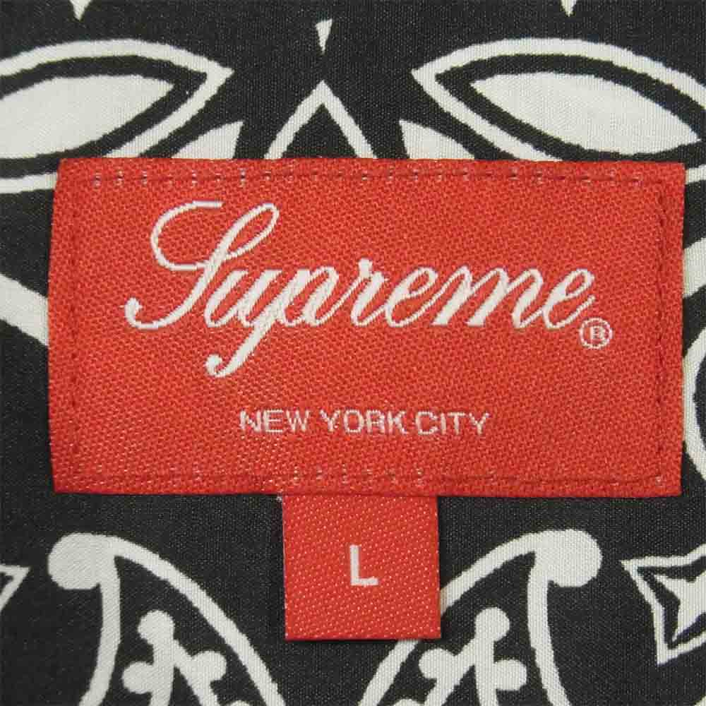 Supreme シュプリーム 21SS Bandana Silk S/S Shirt バンダナ シルク 半袖 シャツ ブラック系 L【新古品】【未使用】【中古】