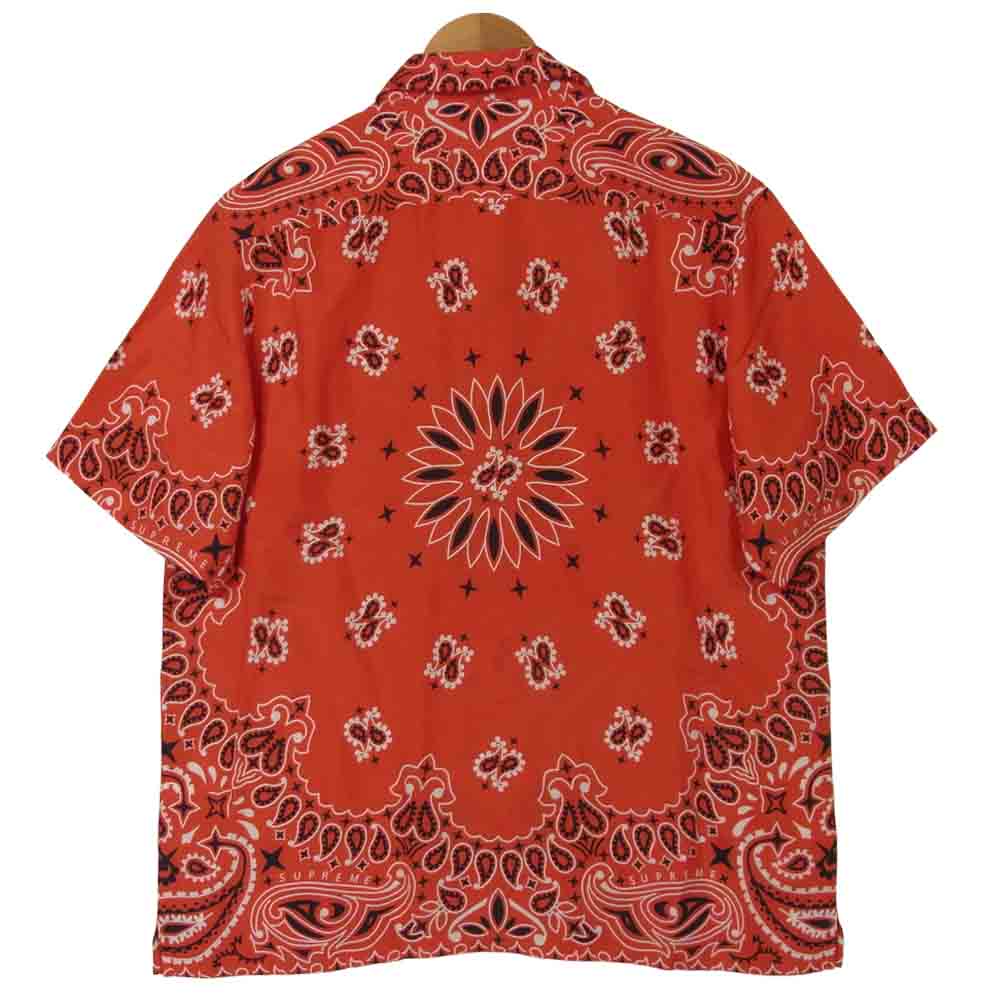 Supreme シュプリーム 21SS Bandana Silk S/S Shirt バンダナ シルク 半袖 シャツ レッド系 L【新古品】【未使用】【中古】