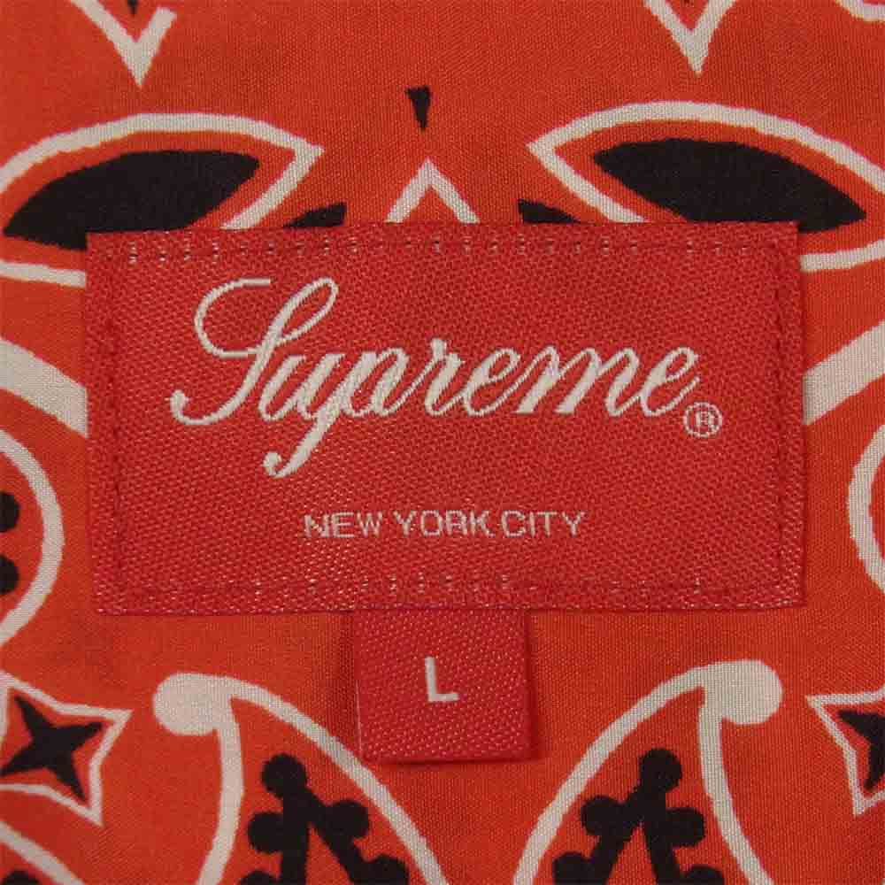 Supreme シュプリーム 21SS Bandana Silk S/S Shirt バンダナ シルク 半袖 シャツ レッド系 L【新古品】【未使用】【中古】