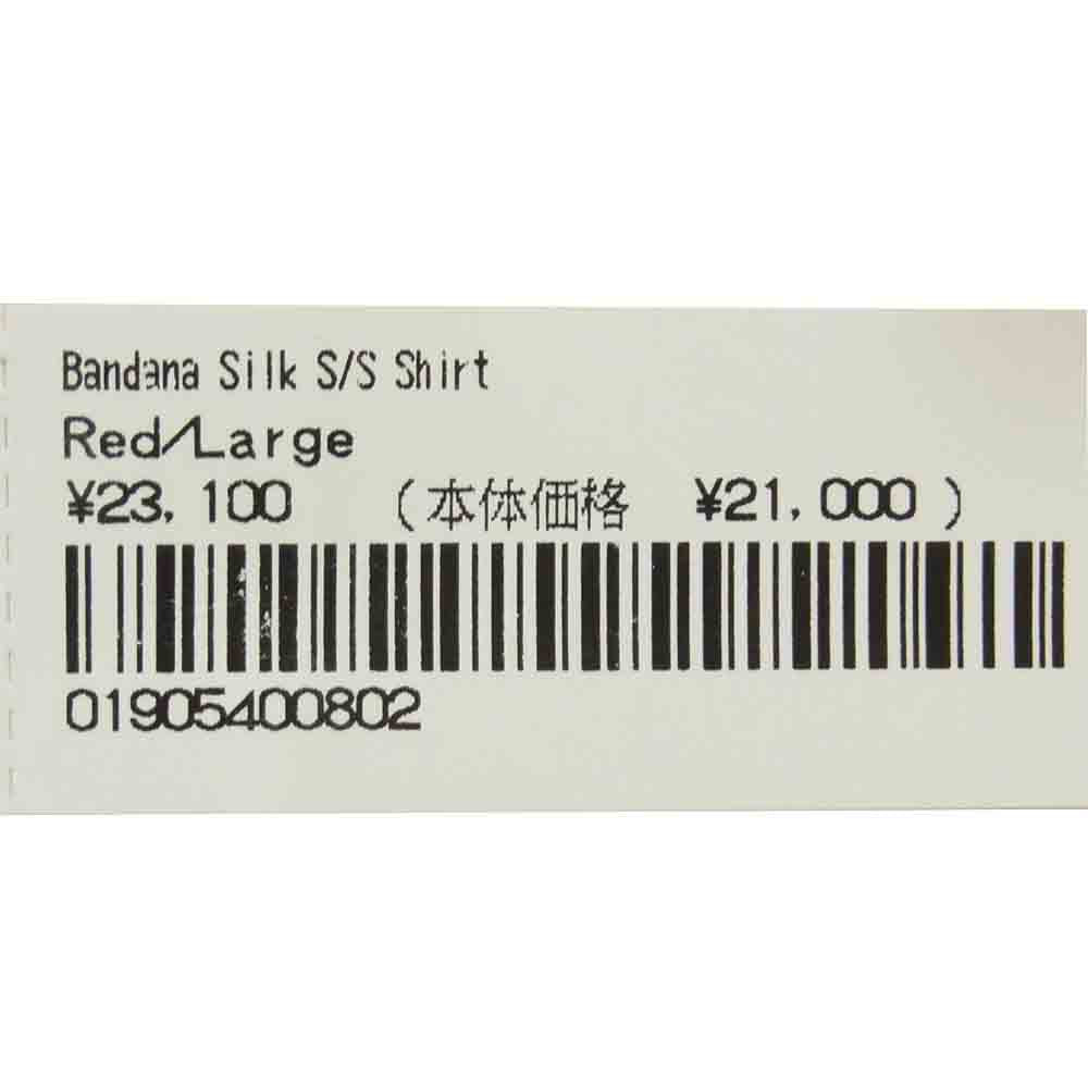 Supreme シュプリーム 21SS Bandana Silk S/S Shirt バンダナ シルク 半袖 シャツ レッド系 L【新古品】【未使用】【中古】