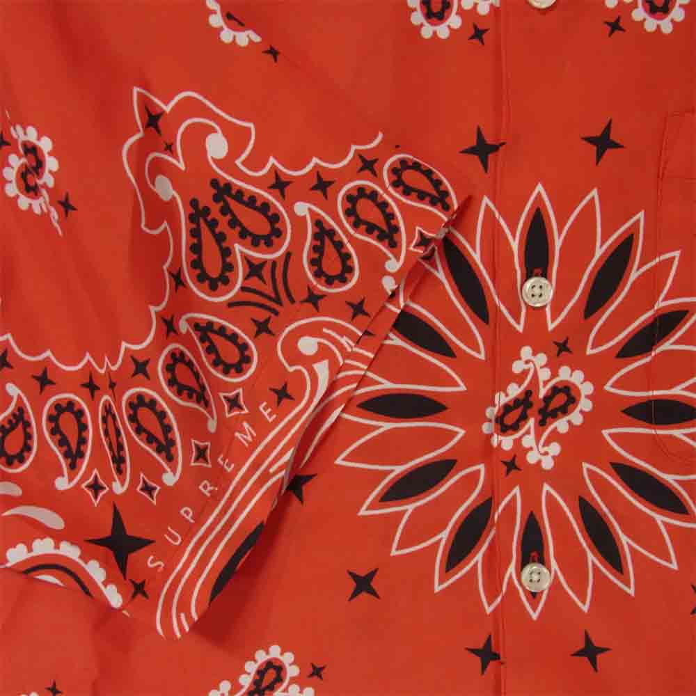 Supreme シュプリーム 21SS Bandana Silk S/S Shirt バンダナ シルク 半袖 シャツ レッド系 L【新古品】【未使用】【中古】