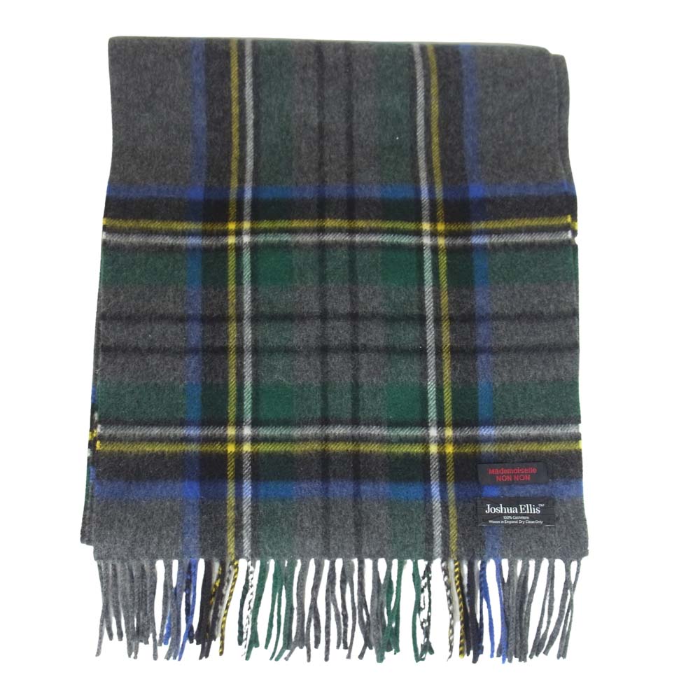 ジョシュア エリス 英国製 カシミヤ 100％ マフラー ストール グレー系【美品】【中古】