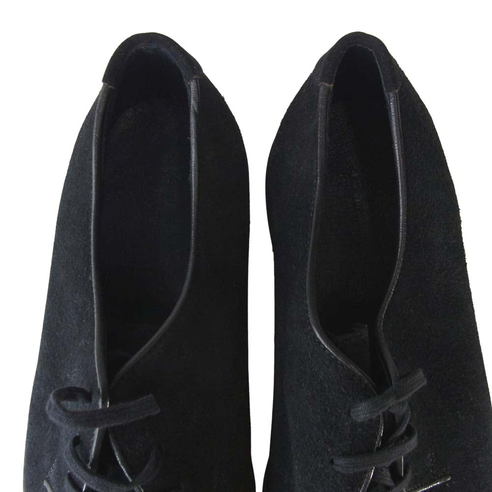 Yohji Yamamoto ヨウジヤマモト Y's for men ワイズフォーメン 80s 初期ロゴ スエード プレーントゥ シューズ ブラック系 LL【中古】