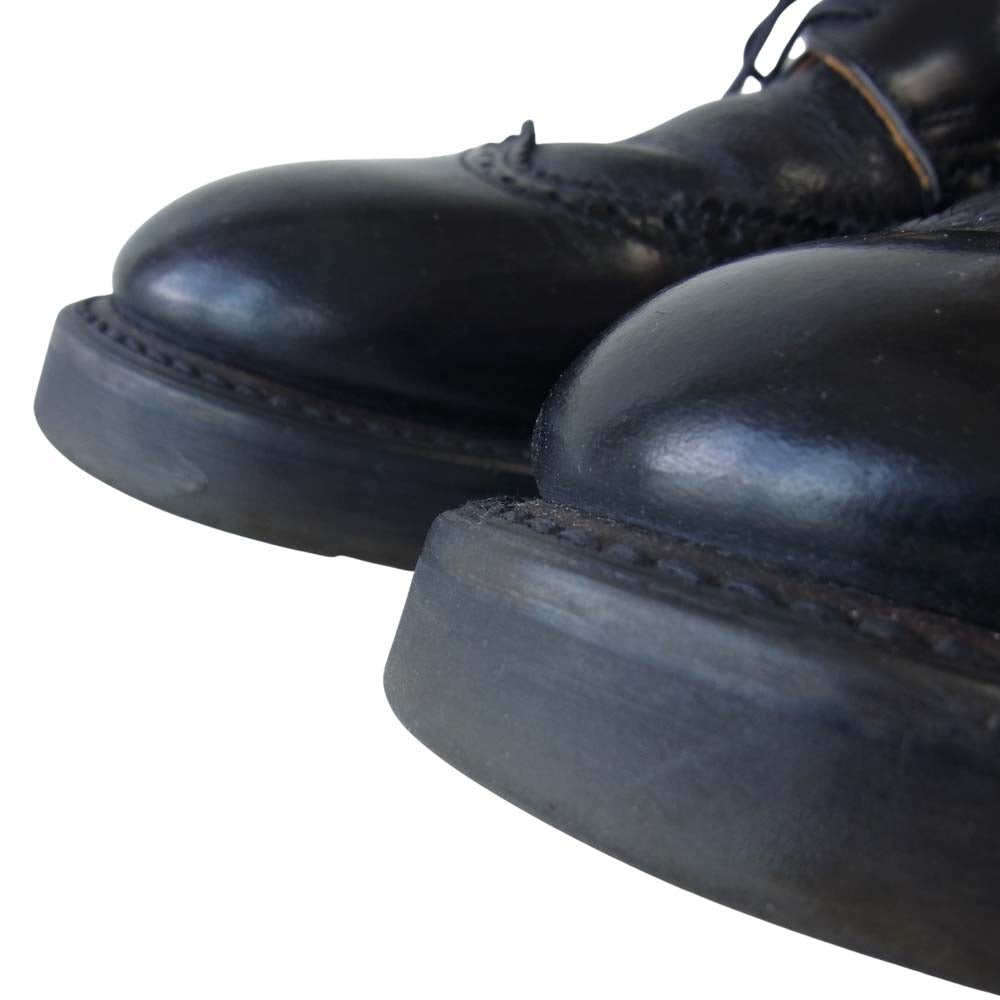 Yohji Yamamoto ヨウジヤマモト × ジョージコックス George Cox 英国製 ボタニカル 型押 ブローグ シューズ ブラック系【中古】