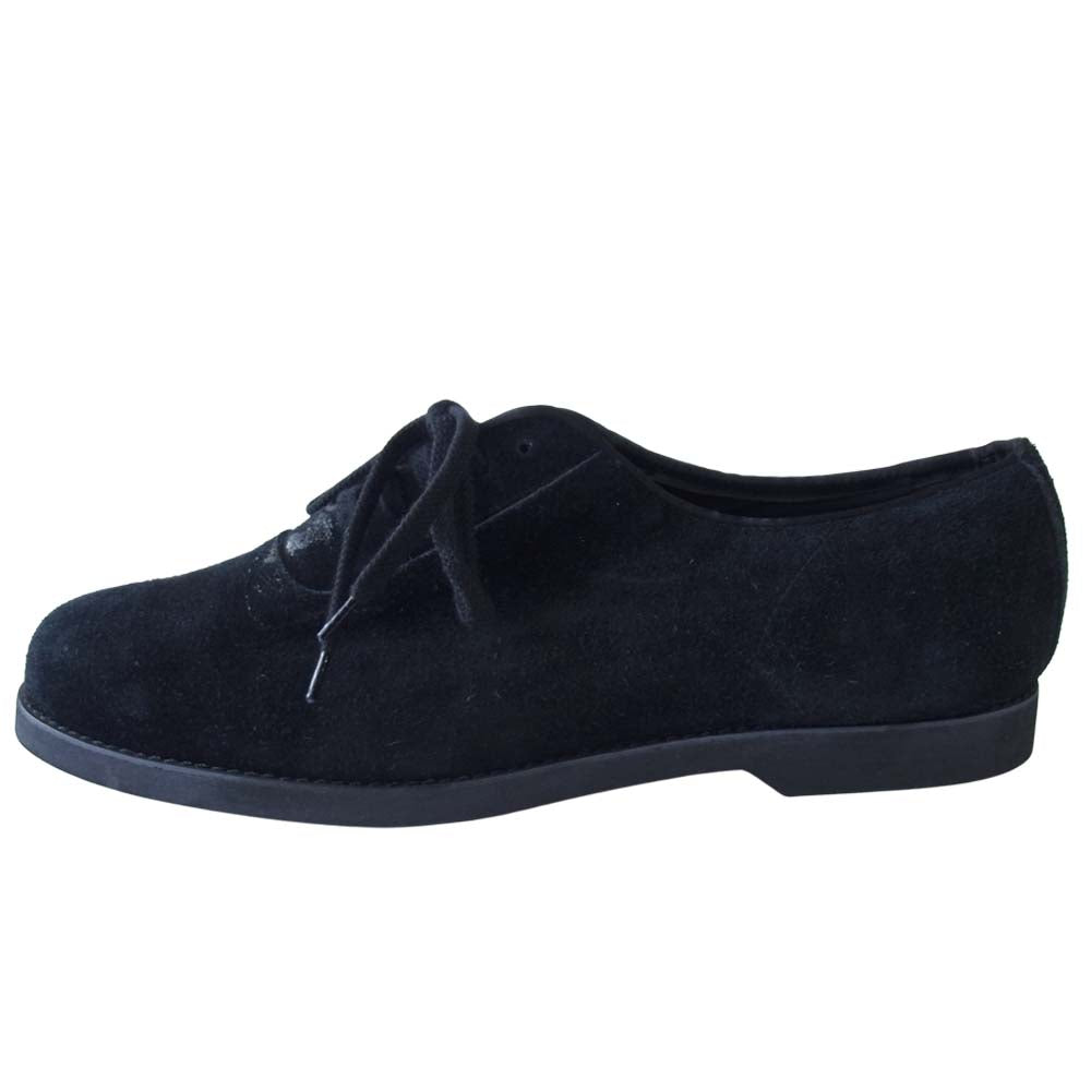 Yohji Yamamoto ヨウジヤマモト POUR HOMME プールオム 80s 丸ロゴ 初期 スエード レザー シューズ ブラック系 L【美品】【中古】
