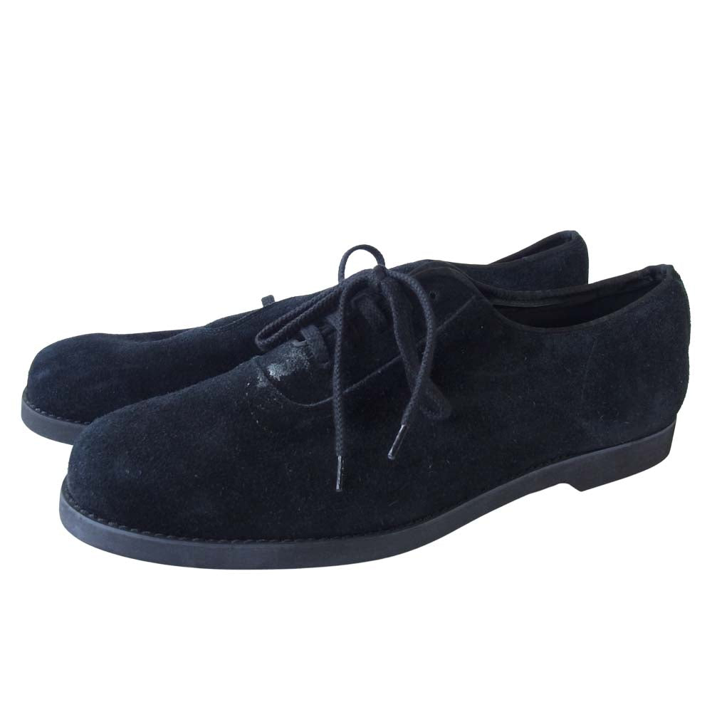 Yohji Yamamoto ヨウジヤマモト POUR HOMME プールオム 80s 丸ロゴ 初期 スエード レザー シューズ ブラック系 L【美品】【中古】