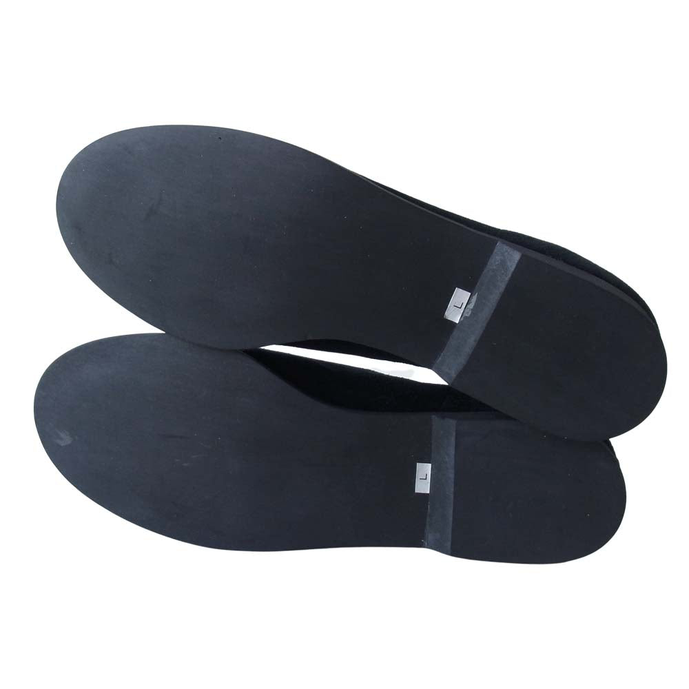 Yohji Yamamoto ヨウジヤマモト POUR HOMME プールオム 80s 丸ロゴ 初期 スエード レザー シューズ ブラック系 L【美品】【中古】