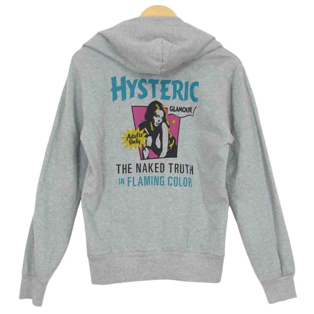 HYSTERIC GLAMOUR ヒステリックグラマー 0251CF07 THE NAKED TRUTH バック プリント パーカー グレー系 S【中古】