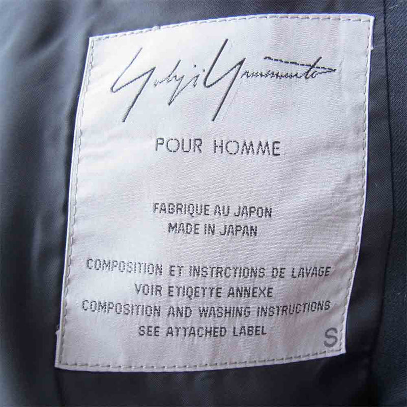 Yohji Yamamoto ヨウジヤマモト POUR HOMME プールオム ウールギャバジン 3B テーラードジャケット ブラック系 S【中古】