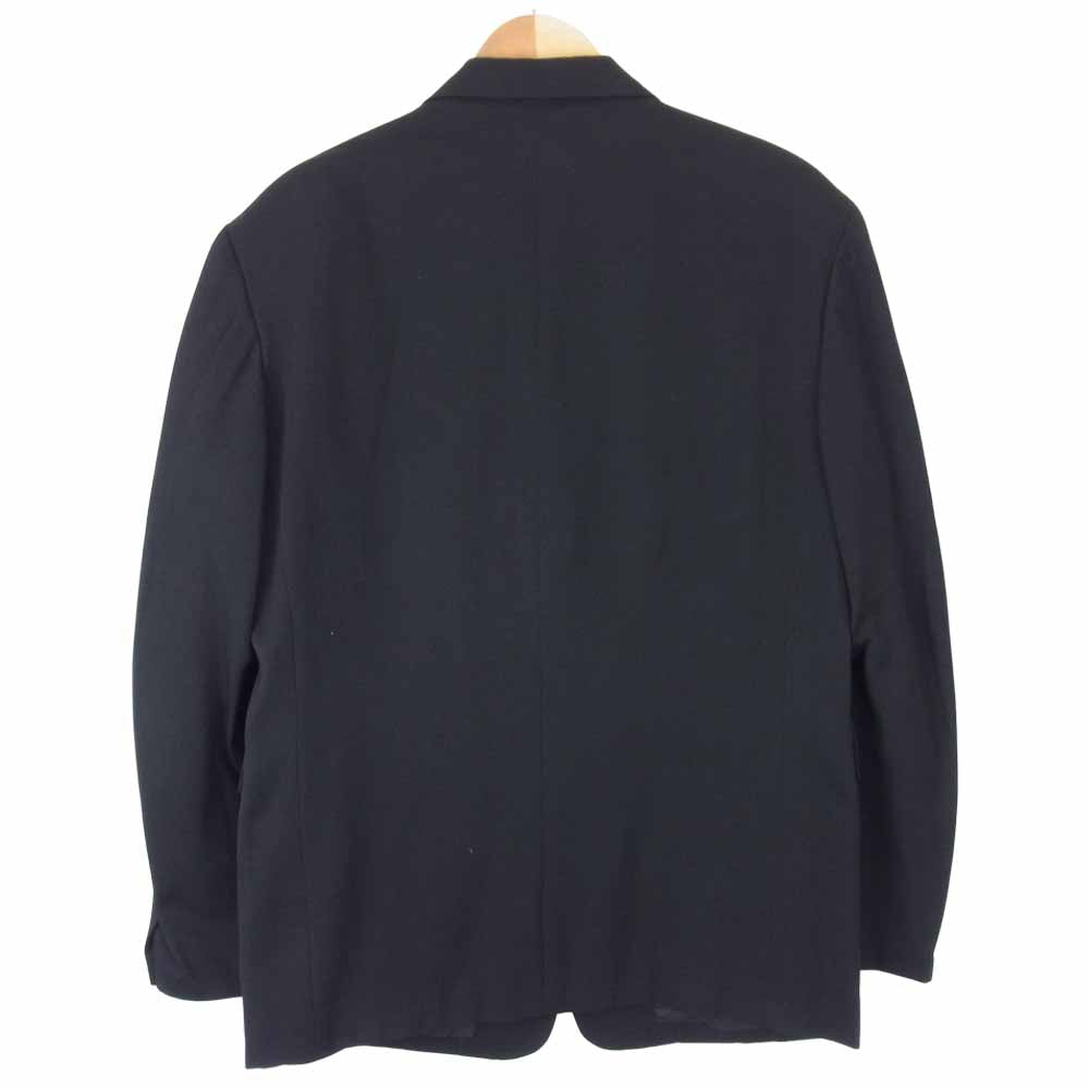Yohji Yamamoto ヨウジヤマモト POUR HOMME プールオム 80s 丸ロゴ 初期タグ ラペル金ボタン装飾 ウール 2B テーラードジャケット ブラック系 M【中古】