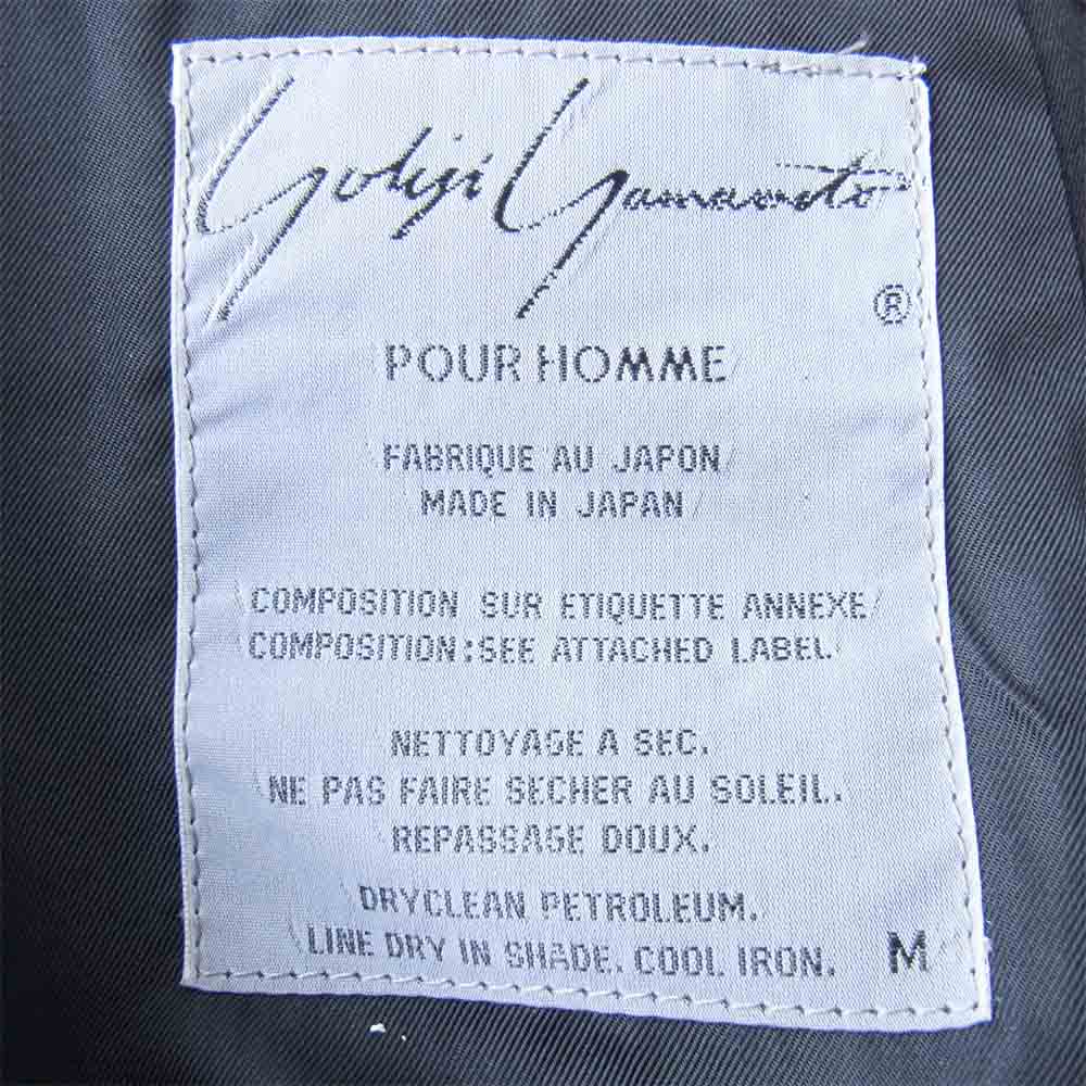 Yohji Yamamoto ヨウジヤマモト POUR HOMME プールオム 80s 丸ロゴ 初期タグ ラペル金ボタン装飾 ウール 2B テーラードジャケット ブラック系 M【中古】
