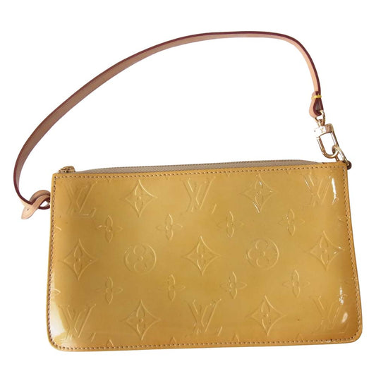 LOUIS VUITTON ルイ・ヴィトン M91010 モノグラム ヴェルニ レキシントン アクセサリー ポーチ イエロー系【中古】